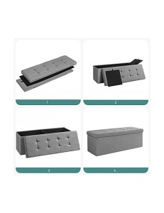 Spatiu de depozitare tip banca, Songmics, 110 x 38 x 38 cm, 120 L, LSF77G, Gri - Img 5