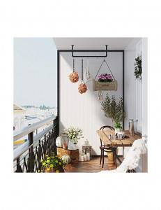 Suport pentru umerase, Songmics, Negru, HSR67BK, 92 x 30 x 7.5 cm - Img 6