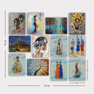 Tablou, 12 bucati 12MDF21YS Multicolor 20x15x3 cm - Img 2