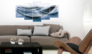 Tablou - Blue Rays 200x100 cm - Img 2