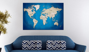 Tablou din plută - Dark Blue Trail [Cork Map] 120x80 cm - Img 2