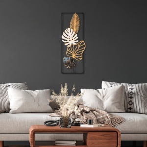 Tablou metalic Palm Multicolor 32x90 cm - Img 2