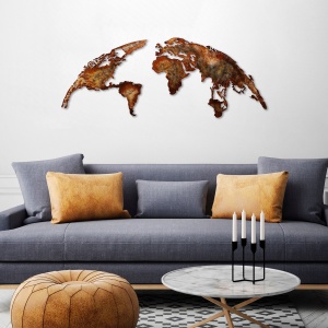 Tablou metalic World Multicolor 150x59x1.5 cm - Img 2
