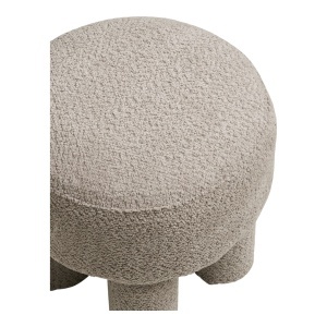 Taburet circular Canberra, Nisip inchis, 43x43x43 cm