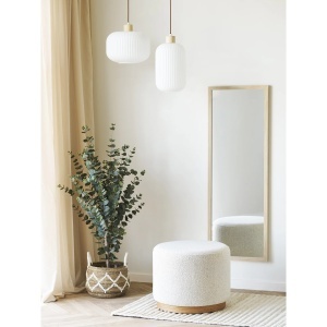 Taburet circular Daisy, Bej, 50x50x41 cm - Img 2