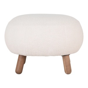 Taburet circular Savona, Alb, 47x56x41.5 cm - Img 3