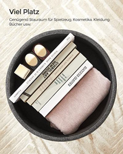 Taburet cu depozitare, Songmics, Gri, 31×31×43 cm - Img 6