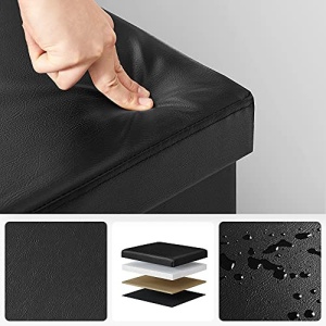 Taburet cu depozitare, Songmics, Negru, 38x38x38 cm - Img 7