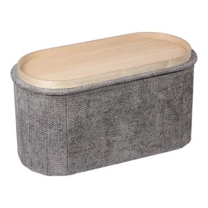 Taburet cu depozitare, Trebia, Pako, Gri 76x38x38 cm - Img 2