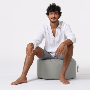 Taburet puf beanbag de gradina Round Gri - Img 4