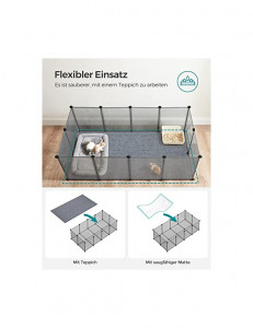 Tarc pentru animale de companie, Songmics, LPC002G01, Gri, 143 x 73 x 46 cm - Img 6