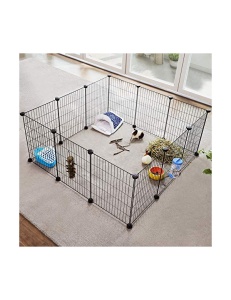 Tarc pentru animale de companie, Songmics, Negru, LPI01H, 143 x 73 x 46 cm - Img 2