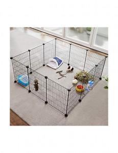 Tarc pentru animale de companie, Songmics, Negru, LPI01H, 143 x 73 x 46 cm - Img 2