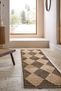 Traversa Effie Diamond Jute Maro inchis 60x230 cm, Flair Rugs