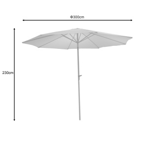 Umbrelă de grădină Frow Alb 300x300x230 cm - Img 2