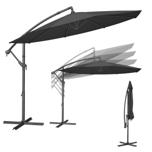 Umbrela de gradina Songmics Gri 300x300x245 cm - Img 2