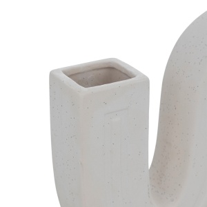 Vaza ceramica Snaky, Pako World, Alb, 25x5x21 cm - Img 3