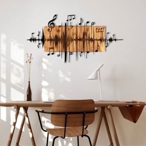Accesoriu decorativ de perete din lemn si metal Efsa Negru 90x47 cm - Img 2