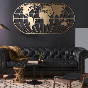 Accesoriu decorativ de perete metalic Mt-03 Auriu 60x120 cm - Img 5