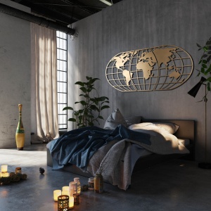 Accesoriu decorativ de perete metalic Mt-03 Auriu 60x120 cm - Img 7