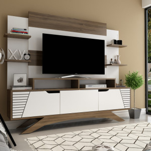 Ansamblu Comoda TV Deparo Walnut-Alb - Img 4