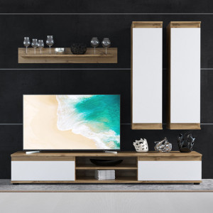 Ansamblu Comoda TV Sandro Oak 175x37x160 cm - Img 4