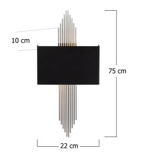 Aplica 614 Negru 75x10x22 cm - Img 3