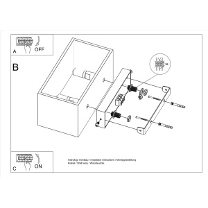 Aplica perete Quad Alb 20x12x10 cm - Img 6