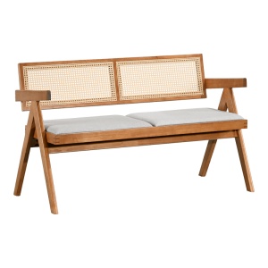 Bancuta cu 2 locuri, Winslow, Nuc, 60x130x77.5 cm - Img 2