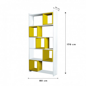 Biblioteca Box - Alb, Yellow - Img 5