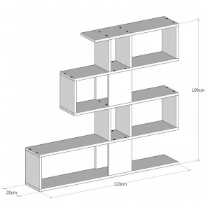 Biblioteca Karlin - Alb, Walnut - Img 4
