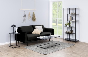 Biblioteca Seaford, Negru V1, 185x77x35 cm - Img 2