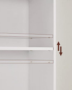 Biblioteca, Vasagle, Transparent-Alb, 40x24x178.5 cm - Img 7