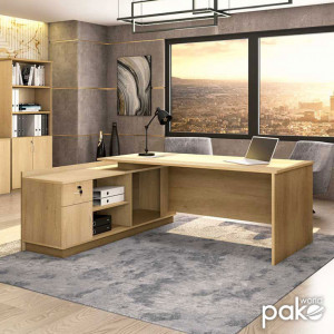 Birou Amazon Right Sonoma 180x160x76 cm - Img 3