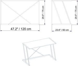 Birou Anemon Alb 120x75x60 cm - Img 5