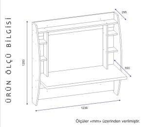 Birou Buglem Alb 123.6x120x55 cm - Img 4