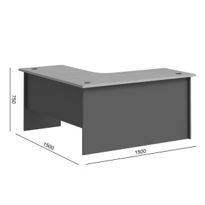 Birou coltar Fesialo, Antracit, 150x150x75 cm - Img 6