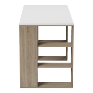 Birou cu raft, Colmar, Alb, 60x140x75 cm - Img 5