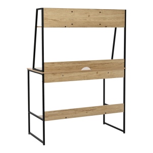 Birou cu raft Herbey, Pako World, Stejar, 100x48x139 cm - Img 3