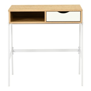Birou cu raft Rezio, Pako World, Alb, 75x45x76 cm - Img 4
