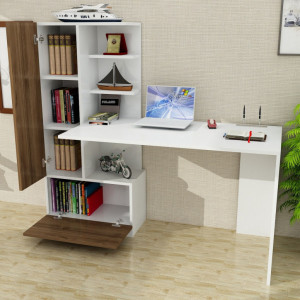 Birou Domingos Alb-Walnut - Img 3