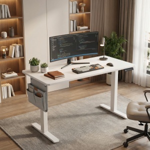 Birou reglabil pe inaltime, Balok, Songmics, Alb, 180x80x120 cm - Img 4