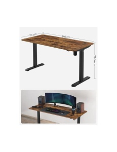 Birou reglabil. Songmics, 70 x 140 x 73/114 cm, LSD012B01, Maro Rustic - Img 4