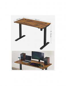 Birou reglabil, Vasagle, 120 x 60 x 114 cm, LSD011B01, Maro Rustic - Img 5
