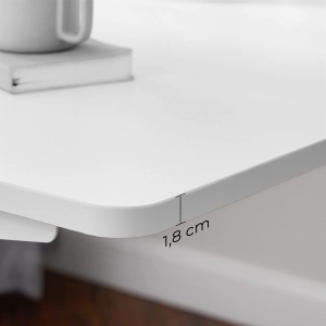 Blat birou reglabil, Songmics, Alb, 120x60x1.8 cm - Img 1