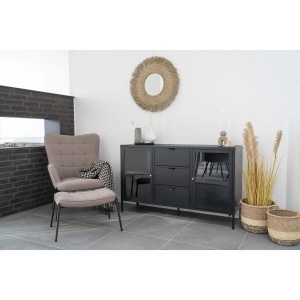 Bufet Dalby, Negru, 40x140x85 cm - Img 3