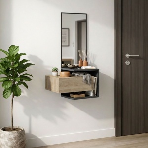 Bufet suspendat, Kendi, Pako, Antracit 49.1x31.3x90 cm