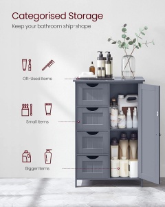 Cabinet, Vasagle, Gri, 55x30x81 cm - Img 2