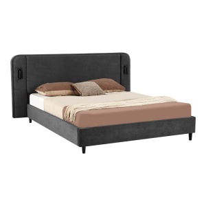 Cadru de pat LED Fomo, Antracit, 215x217x110 cm - Img 2