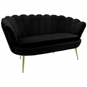 Canapea Daimon 2 Locuri Negru 134x70x77 cm - Img 2